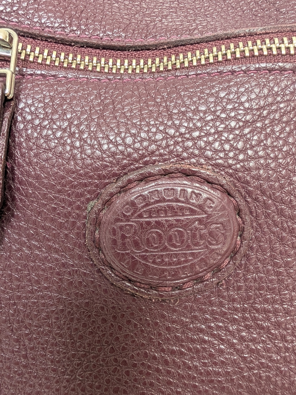 Vintage Roots Leather Satchel Burgundy/Plum - Picture 12 of 15